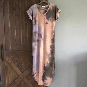 Tie Dye Short Sleeved Dress